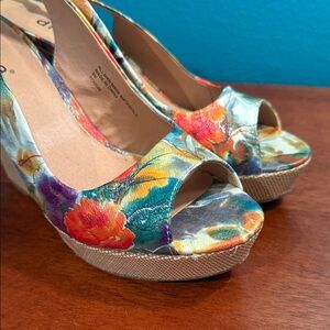 Diba Colorful Floral Platform Heels